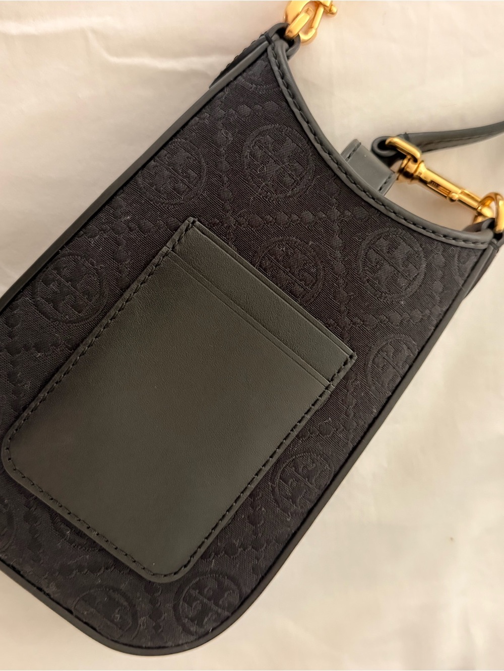 Tory Burch Black Crossbody with Gold Logo Snap Closure - Picture 3 of 12